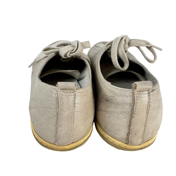NeroGiardini Retro Beige Leather Sneakers With Patent Womens 36 vintage glam - Picture 5 of 10